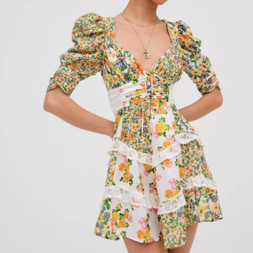 For Love And Lemons Rosalyn Mini Dress